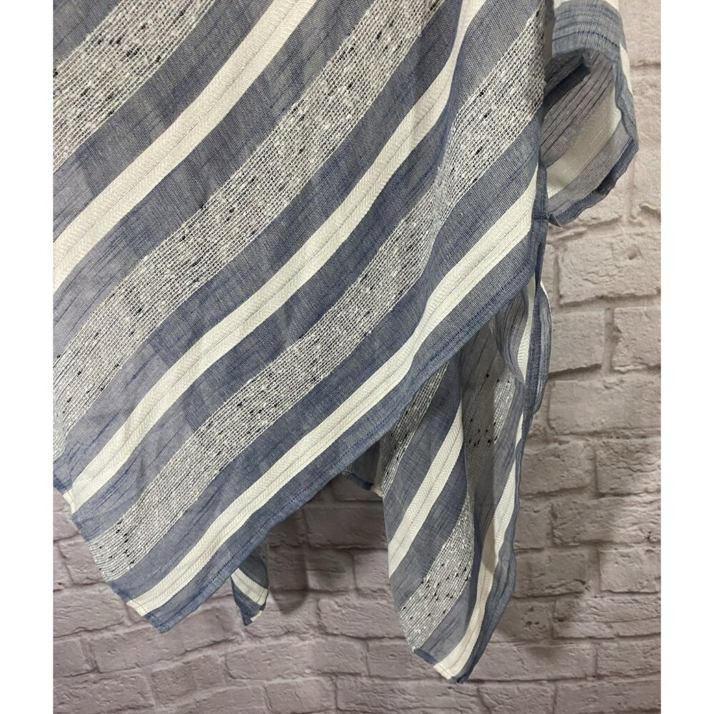 Time and Tru One Size Striped Ruana Open Front Poncho Wrap Shawl Cover Up Layer - Picture 5 of 6